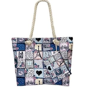 Eiffel Tower Paris Theme Tote Bag Set